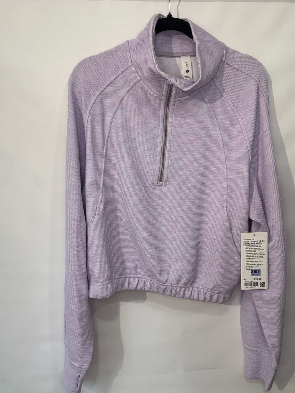 lululemon cropped half zip funnel neck *waffle HFLV